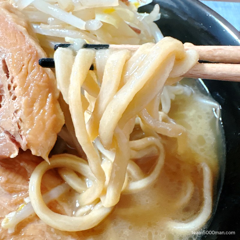 麺屋づかちゃん やや細めの中太ストレート麺のリフト