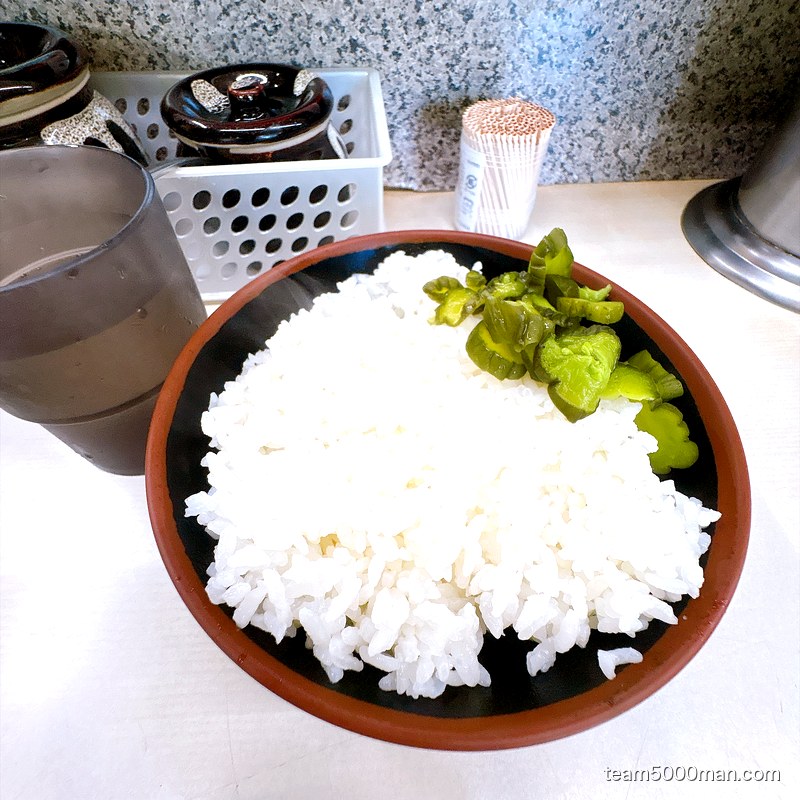町田家 本店 ライスときゅうりの漬物