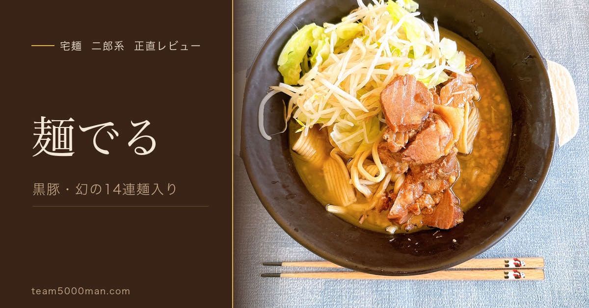 麺でる ラーメン（黒豚2枚入り・幻の14連麺入り） 宅麺お取り寄せ実食レビュー